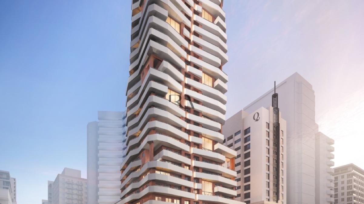 Fachada do empreendimento Qoya, da Piemonte, no Batel, em Curitiba