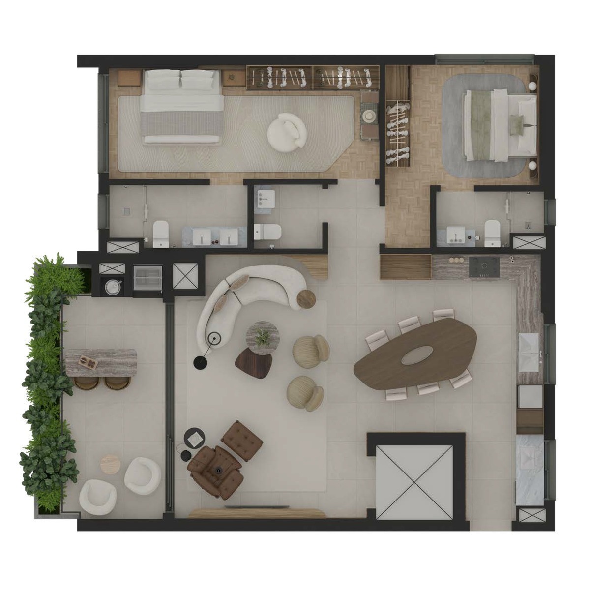 Casa Jobim - Apartamento de 125m² com 2 Suítes no Ecoville | Breve Lançamento GT Building - Planta