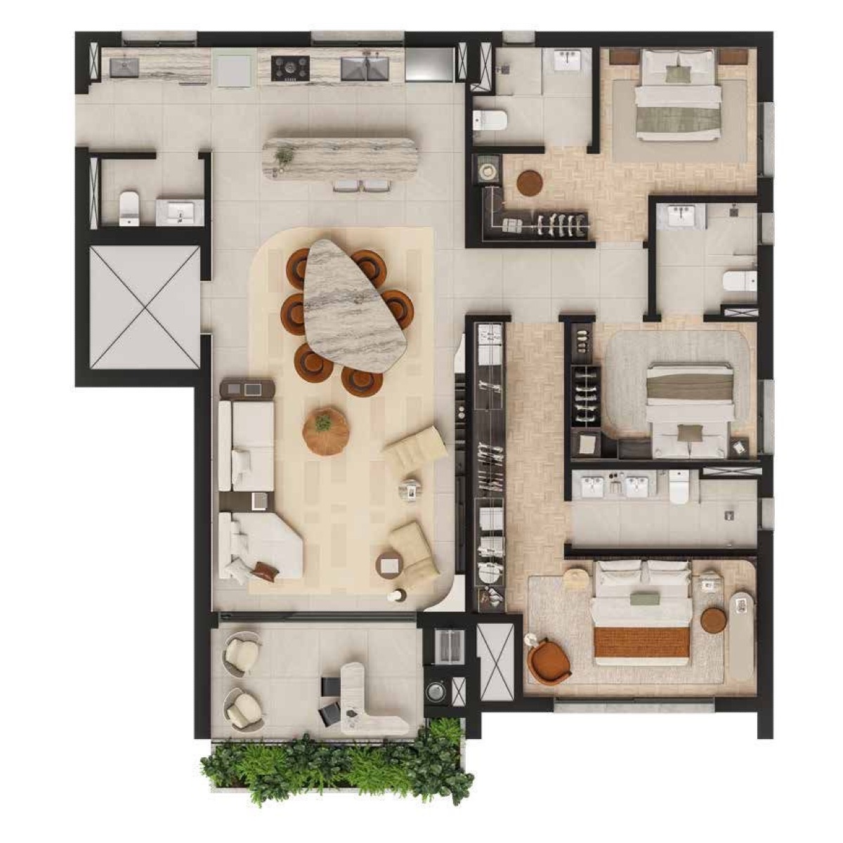  Casa Jobim | Apartamento de 153m² com 3 Suítes no Ecoville | Lançamento GT Building - Planta