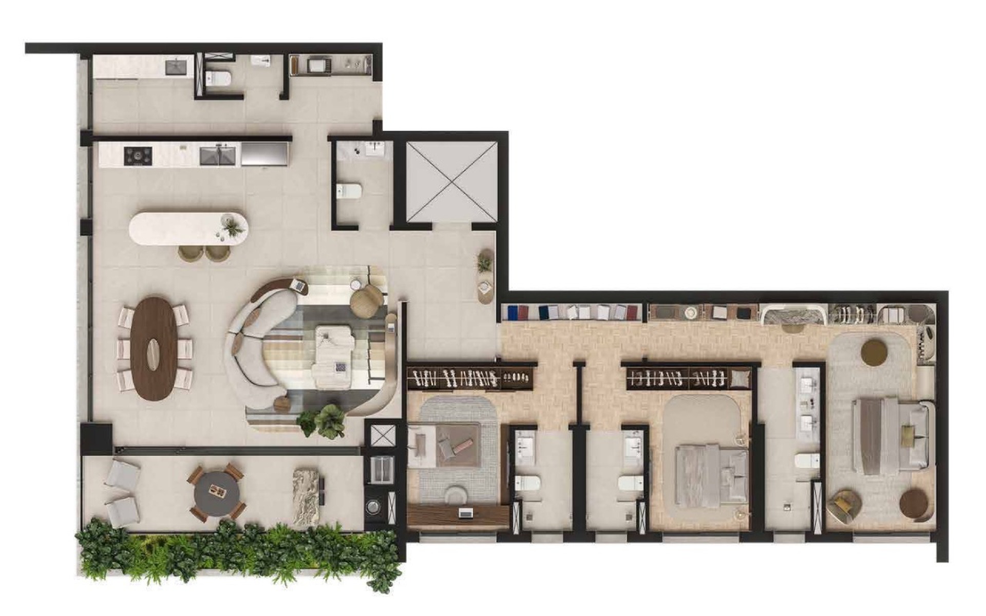  Apartamento de 227m² com 3 Suítes no Ecoville | Casa Jobim | Ecoville - Planta