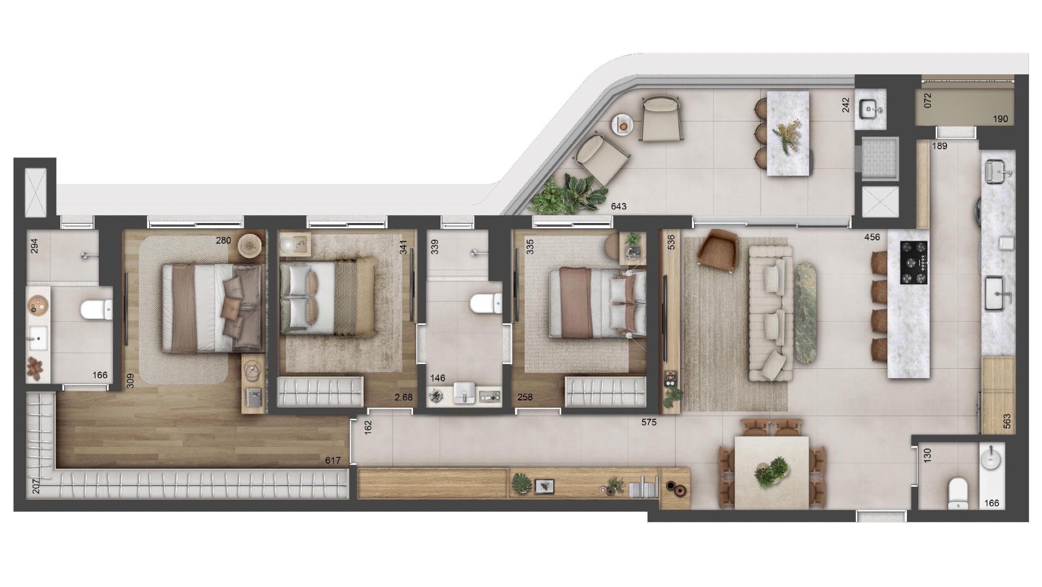 Apartamento Garden de 280 m² no Alto da XV | Plaenge - Planta