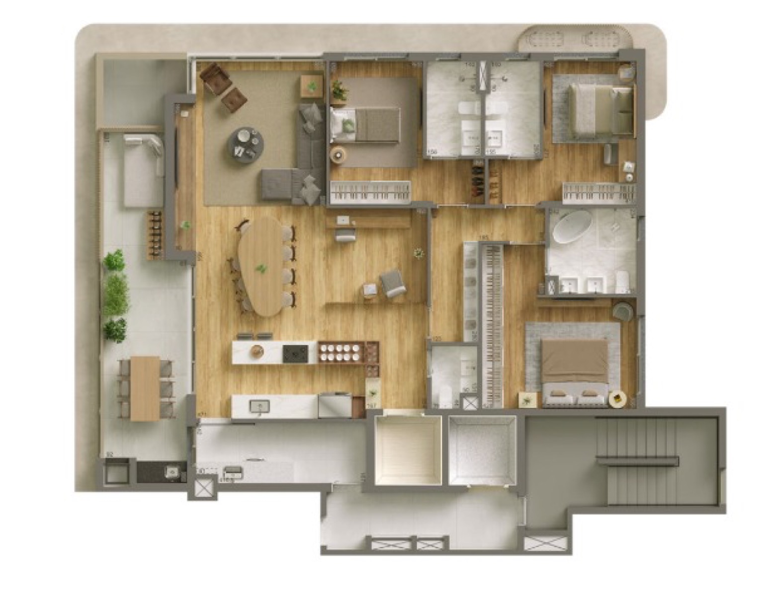 Apartamento 3 Quartos Batel 164m² NIZZA | CONSTRUTORA PIEMONTE | BATEL - Planta