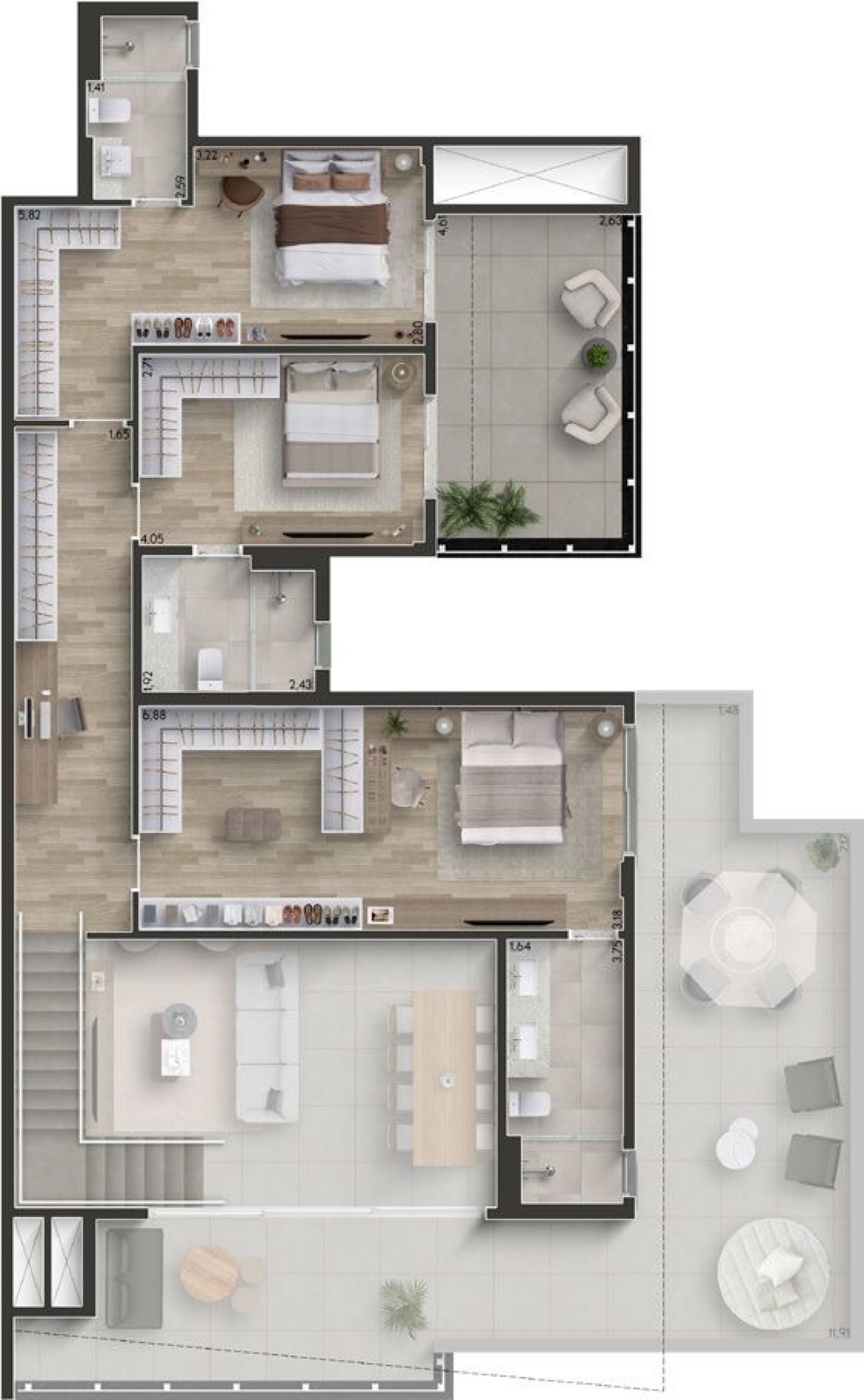 Cobertura no Hytte By Vanguard | 222m² de exclusividade - Planta