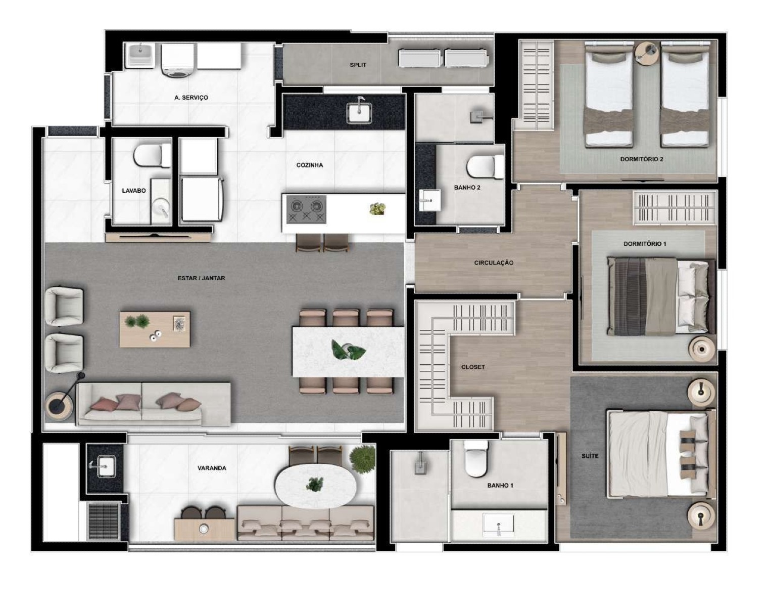 Apartamento de Revenda com 120m² | Horizon, Plaenge - Planta
