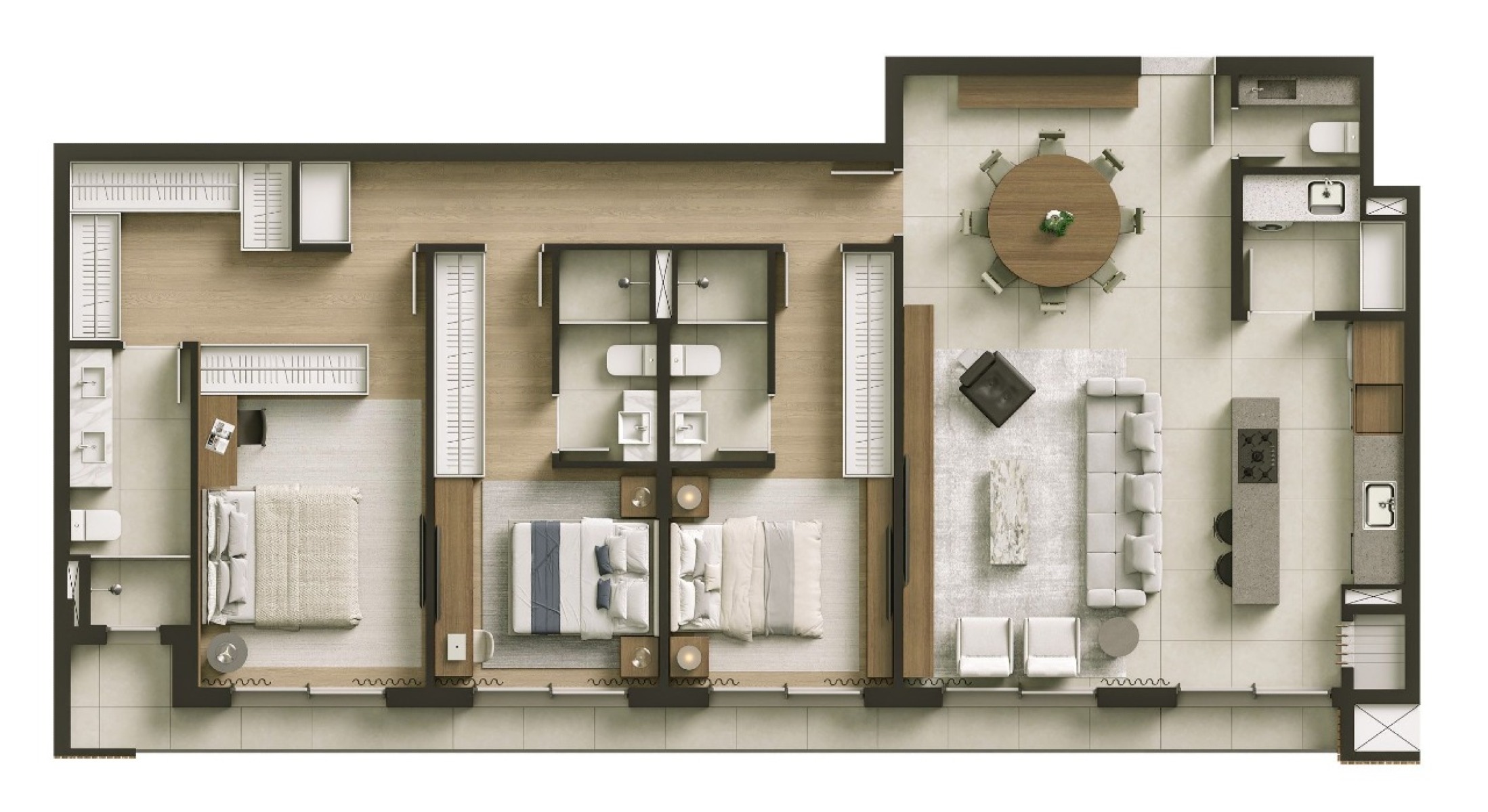  Apartamento de 138m² com 3 suítes | Edifício JOÁ no Cabral - Planta