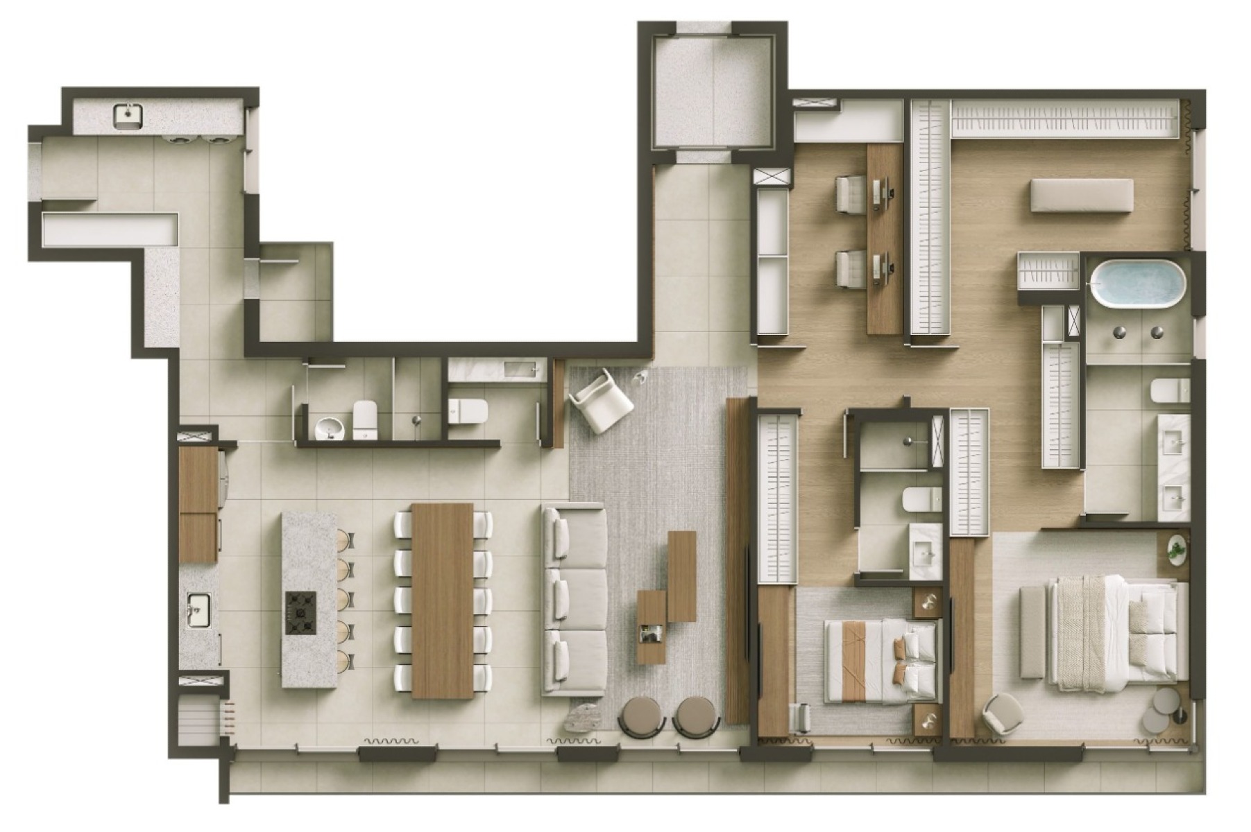 Edifício JOÁ no Cabral | Apartamento com 3 suítes + 2 vagas de garagem - Planta