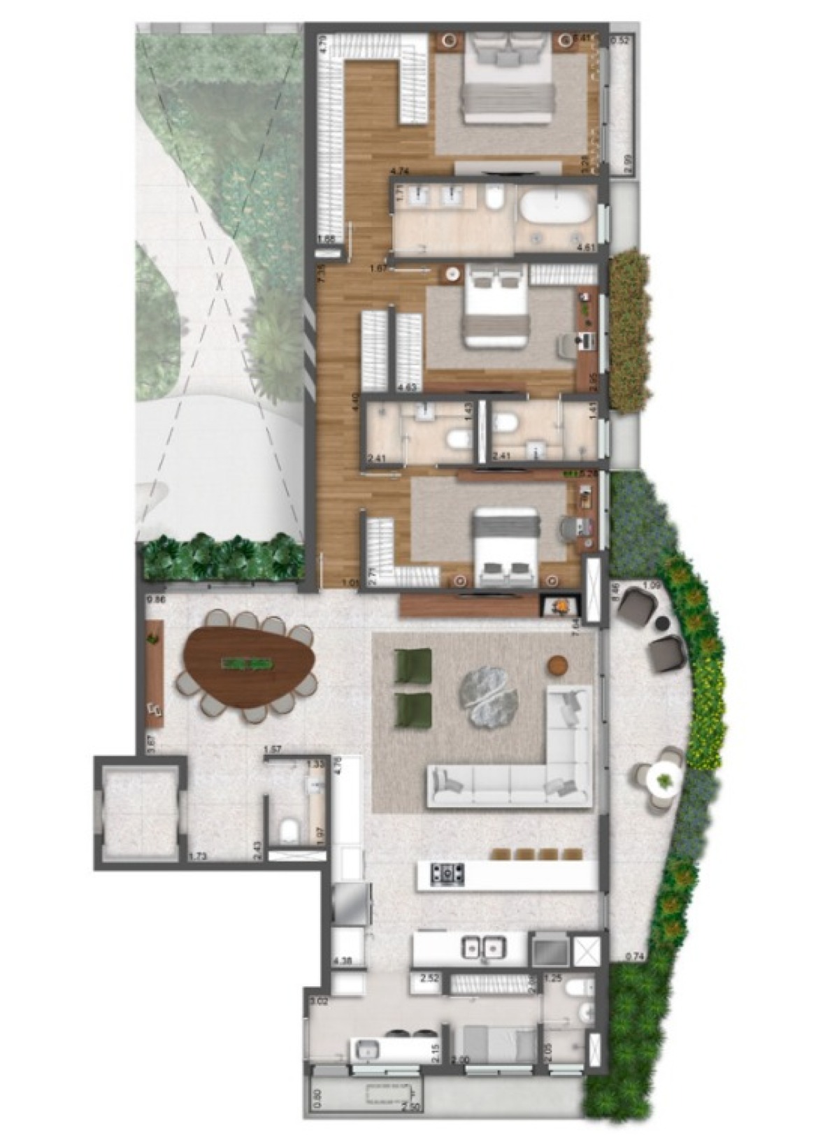 Edifício Trevi - Apartamento com 03 Suítes | Batel - Planta
