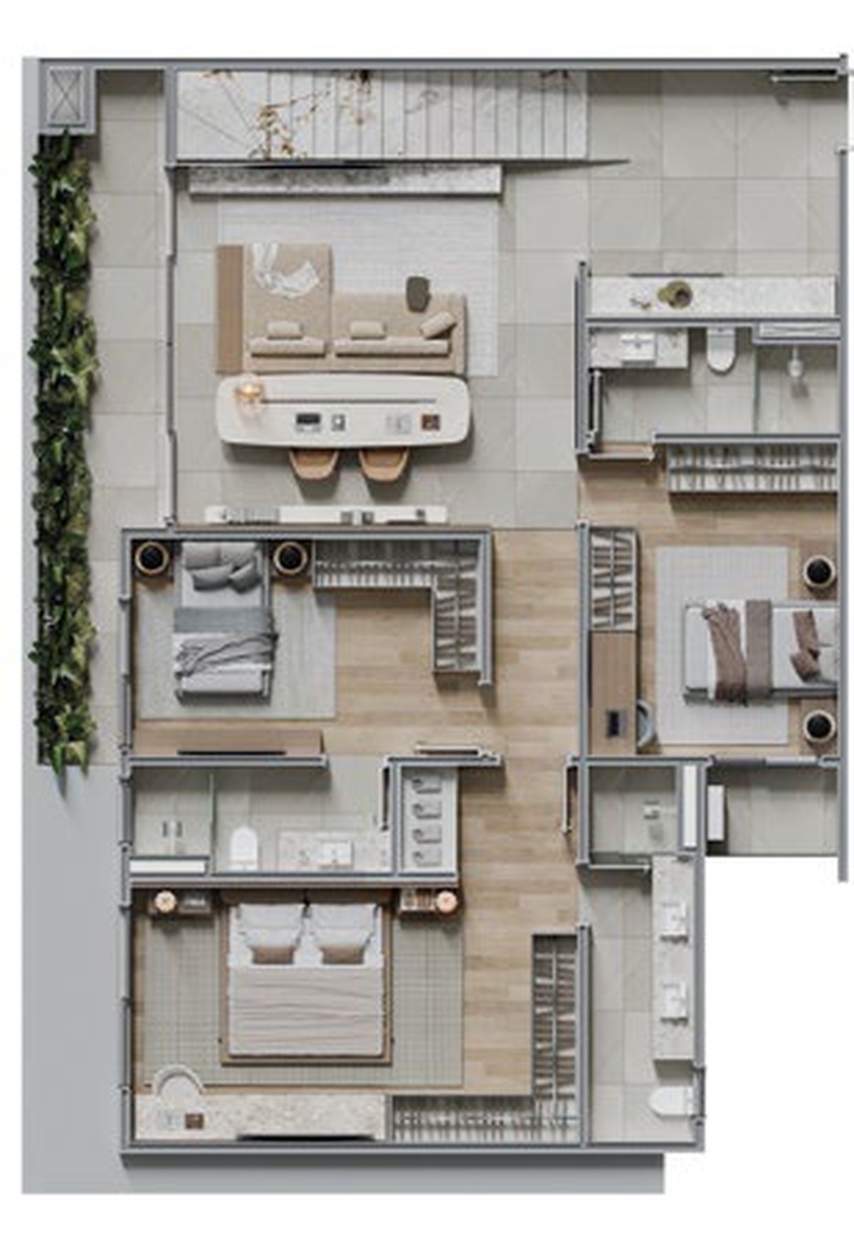 Terracota Ecoville - CGL Construtora - Cobertura com 3 suítes - Planta
