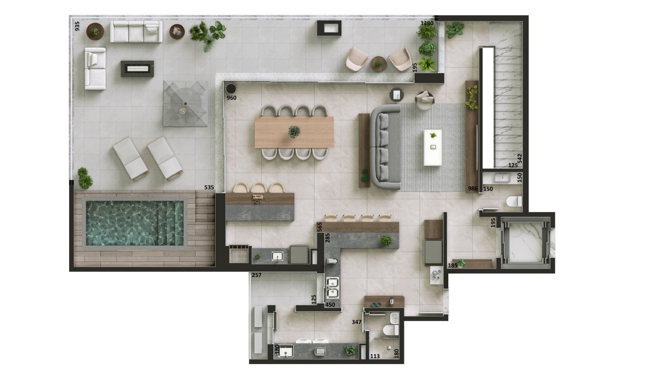 Casa na Árvore: Cobertura Duplex de 381m² no Jardins Artefacto by Swell | Mercês  - Planta