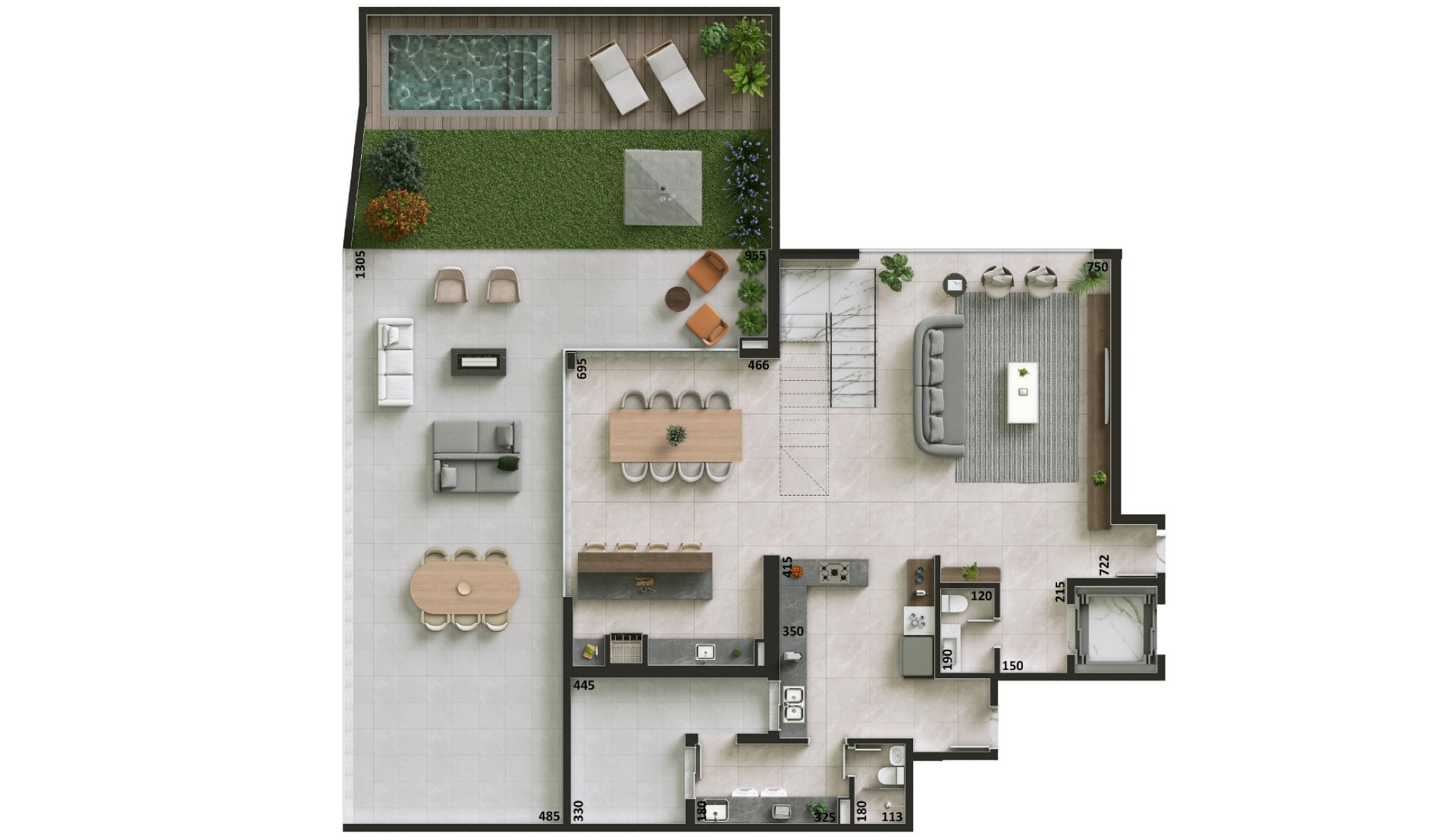 Casa Jardim: O Privilégio de um Quintal Suspenso com 387m² nas Mercês - Planta
