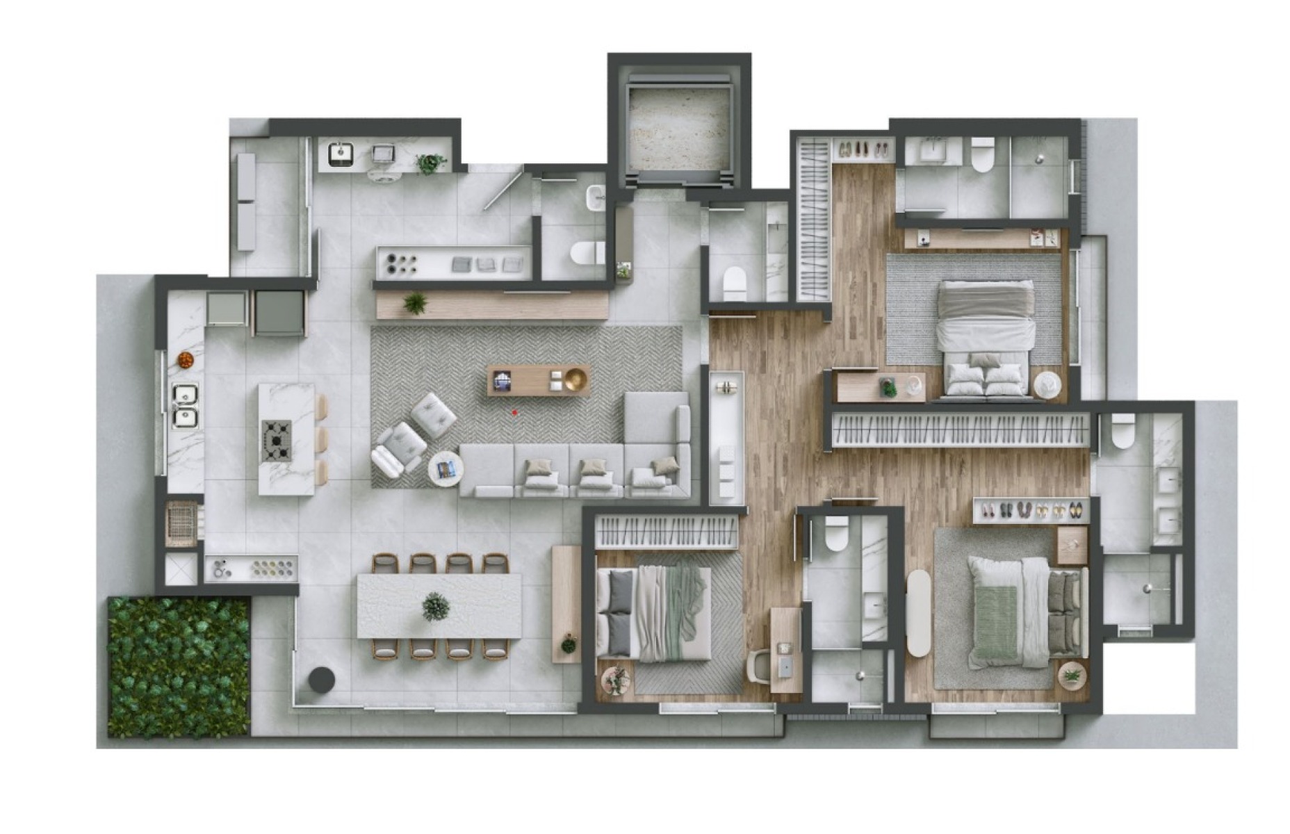 Apartamento de 03 suites no Juvevê em frente ao Mon - Gries - Planta