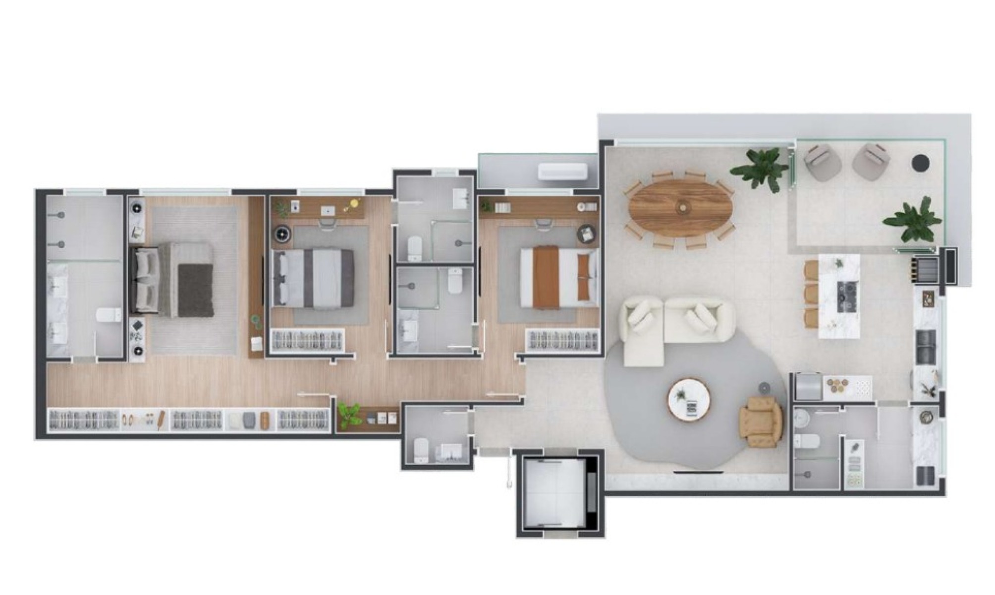 Apartamento de 3 suites no Seminário - Edifício Elysium - Planta