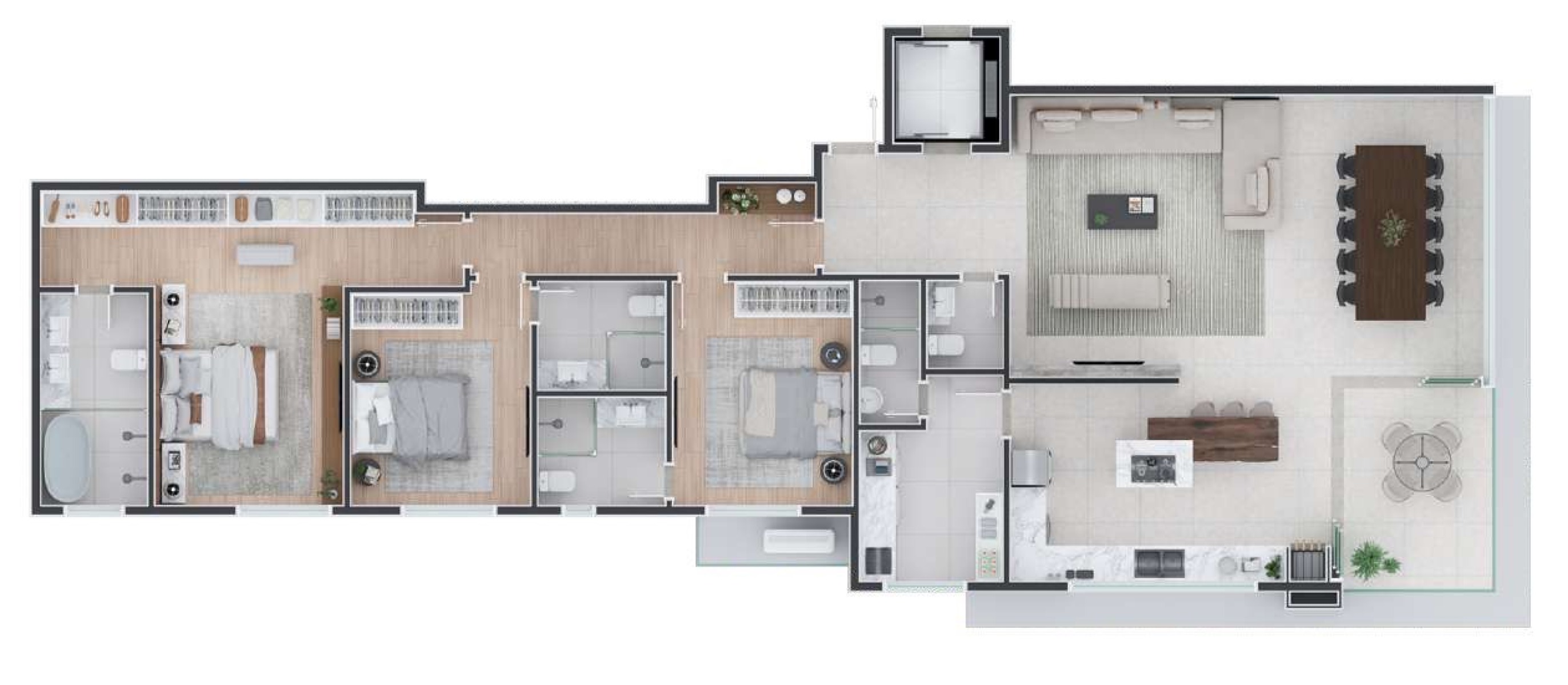 Apartamento de 03 Quartos no seminário | Elysium - Silicon Engenharia - Planta
