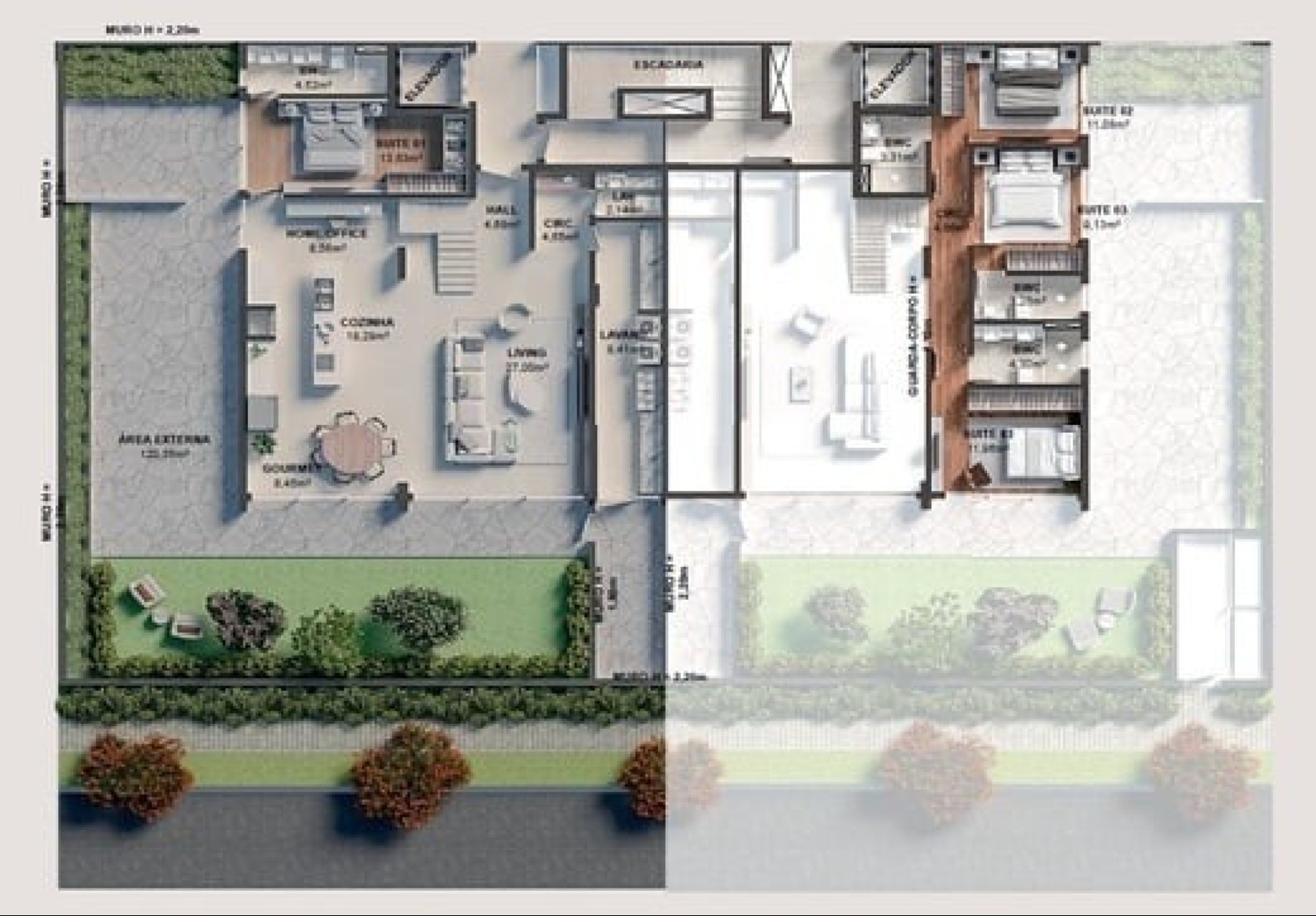 Apartamento gardem no Ahú com 04 suites - Eza Living - Planta