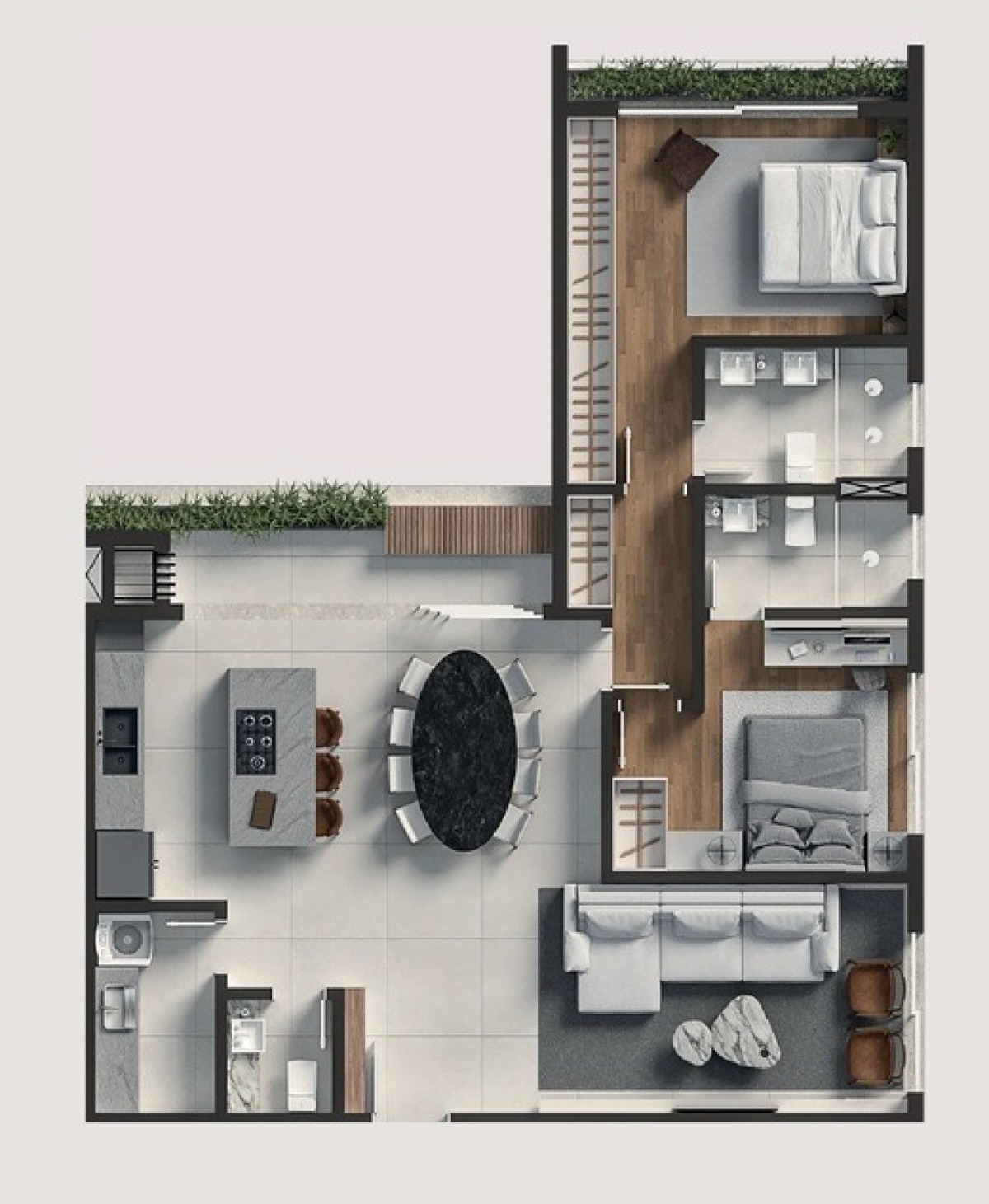 Apartamento de 2 quartos no Ahú - Eza Living - Planta