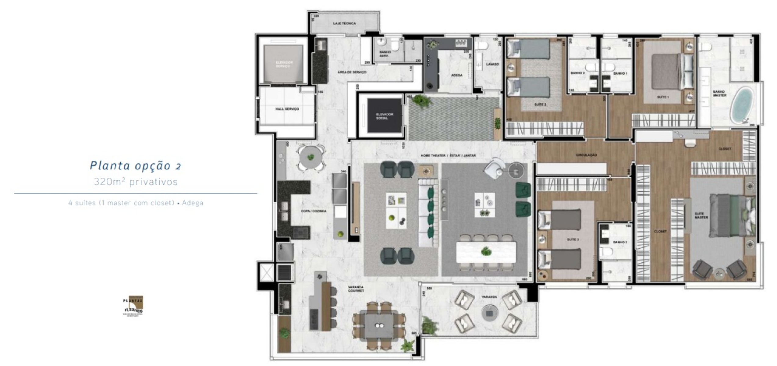 Experience Plaenge | Apartamento no Ecoville com 3 suítes e infraestrutura premium - Planta