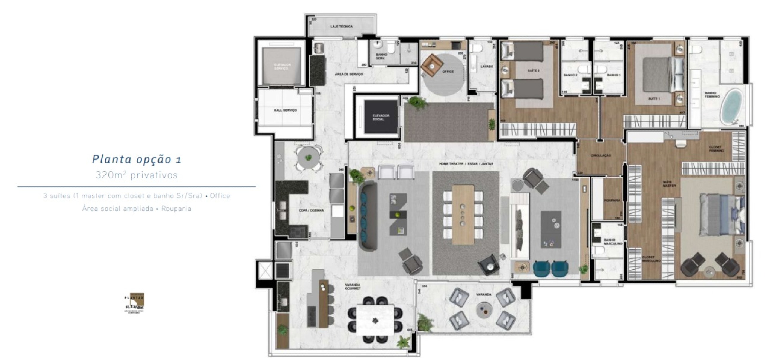 Experience Plaenge | Apartamento no Ecoville com 3 suítes e infraestrutura premium - Planta