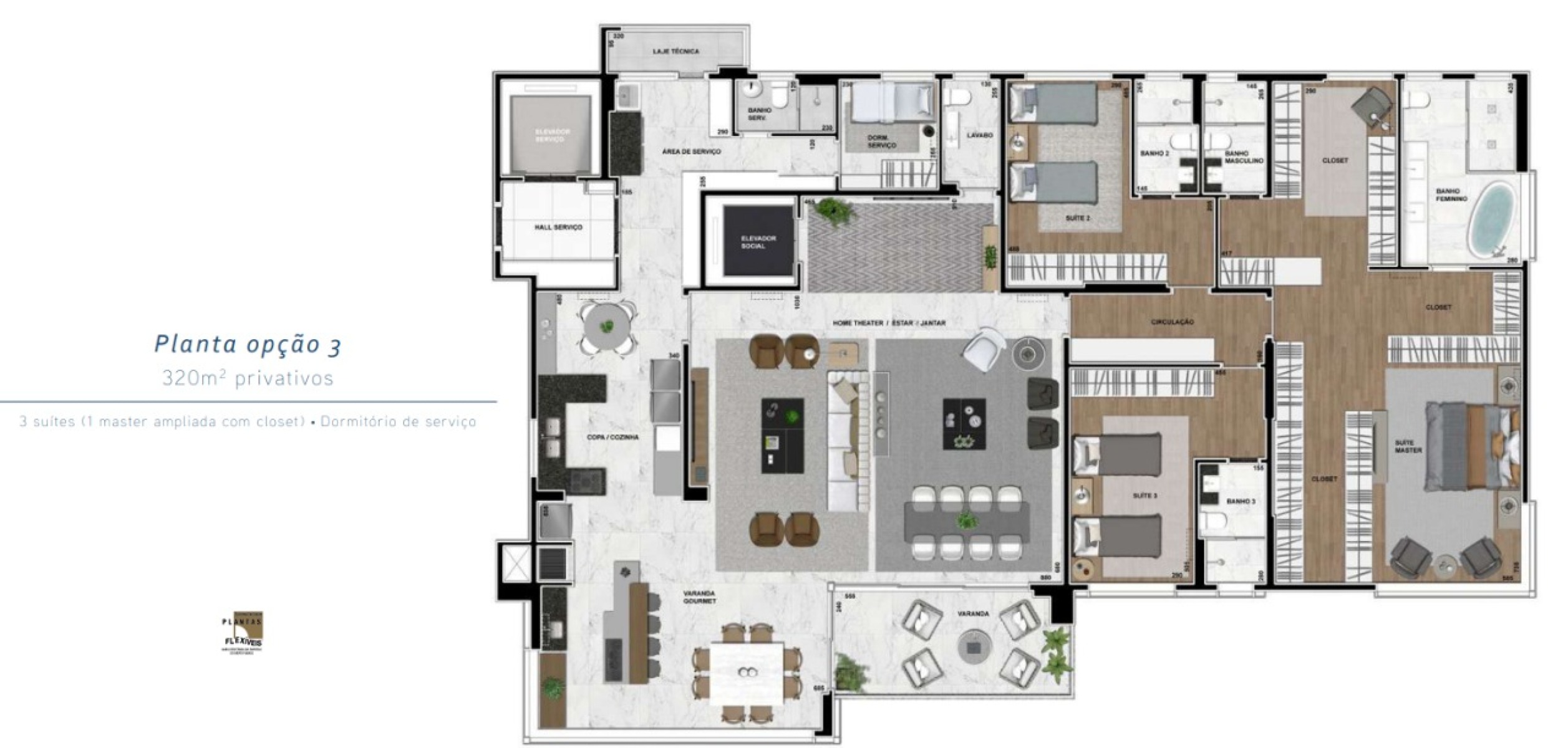 Experience Plaenge | Apartamento no Ecoville com 3 suítes e infraestrutura premium - Planta