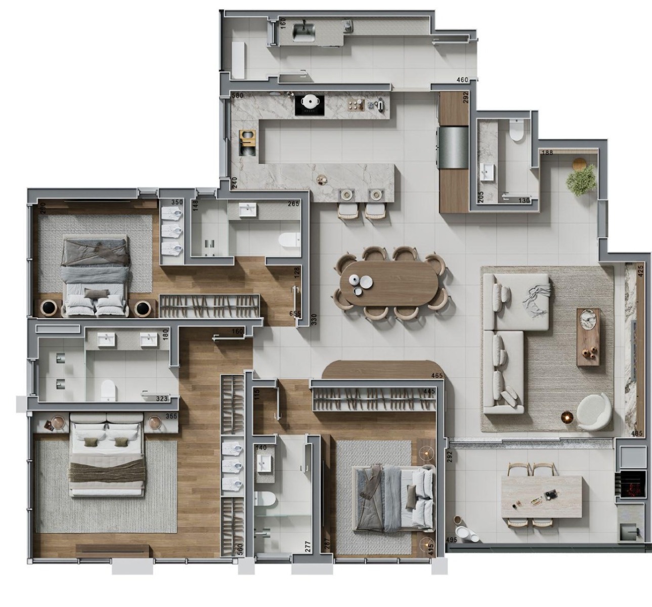 Residencial GÅRD Ecoville - Apartamento Alto Padrão com 3 Suítes - Planta