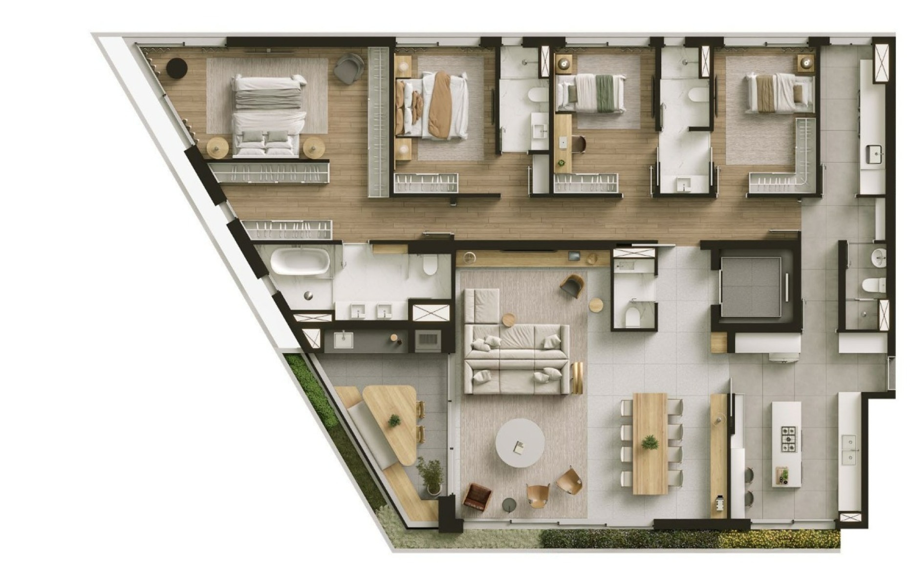 ZAHI Taunay | Apartamento de 241m² com 4 Suítes e 4 Vagas - Sofisticação e Design no Batel - Planta