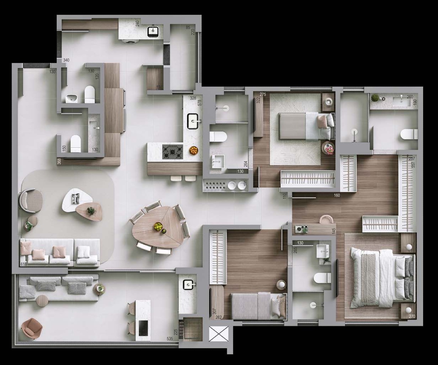 Apartamento - 3 quartos - Artis da Plaenge no bairro Mercês - Planta