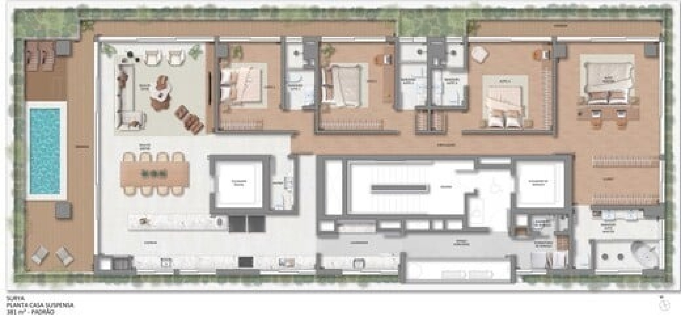 PACE AG7: Apartamento de alto padrão no Mossunguê com 4 suítes + 4 vagas - Planta