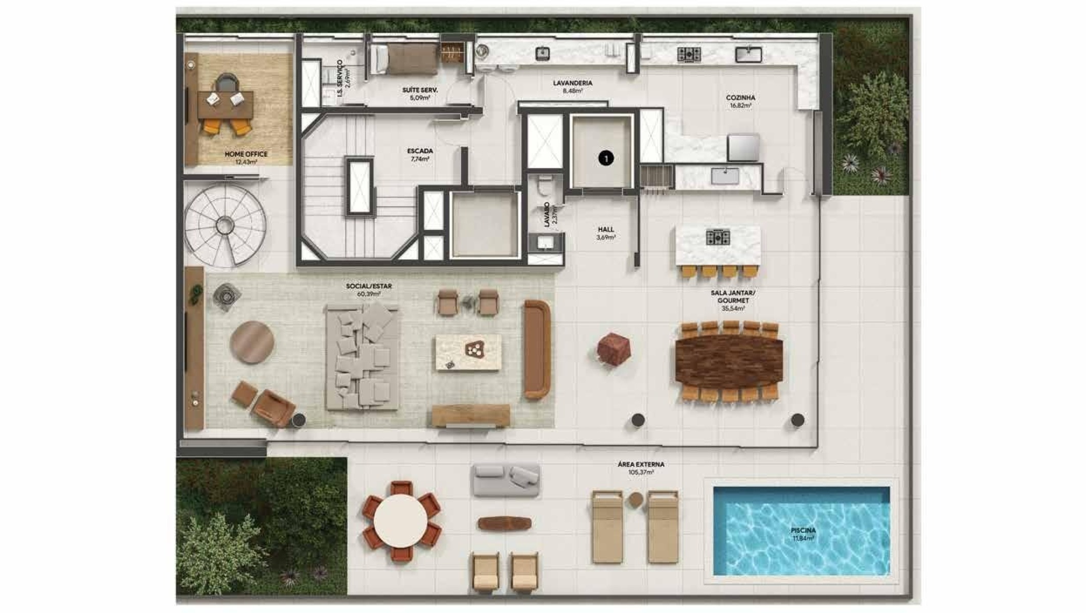 Edifício Manhã no Batel | Cobertura com Planta de 496m² e 4 Suítes - Planta