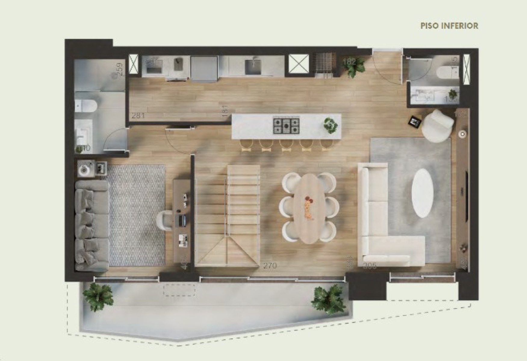 Apartamento Duplex com 3 suites no Batel - Qoya Residence Curio Collection - Planta
