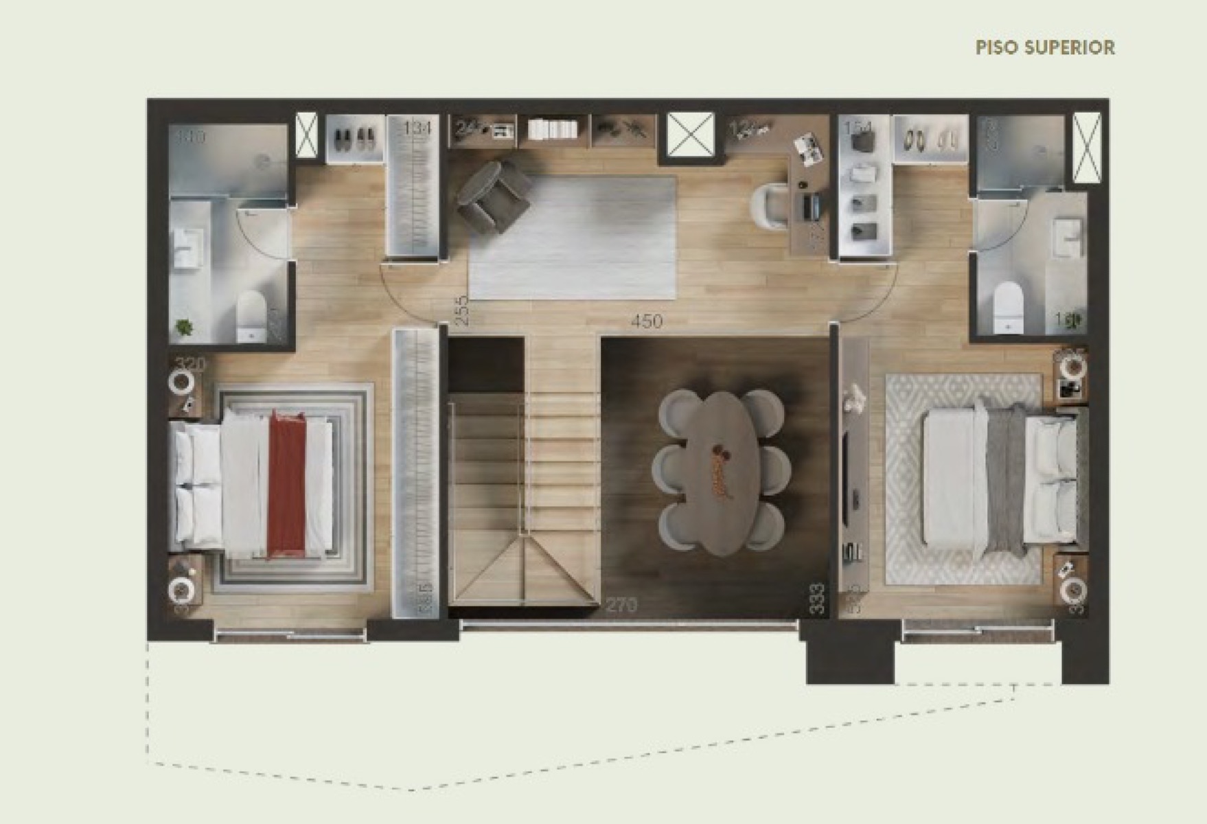 Apartamento Duplex com 3 suites no Batel - Qoya Residence Curio Collection - Planta